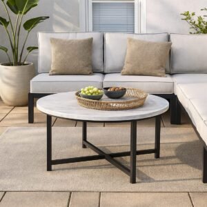Round Outdoor Aluminium Coffee Table Base - Image 2