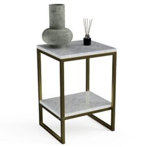 Cuboid Shaped Side Table Base With Shelf - Image 2