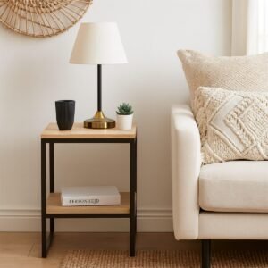 Cuboid Shaped Side Table Base With Shelf - Image 2