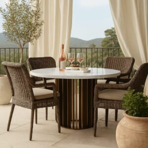 Shard Round Outdoor Aluminium Table Base - Image 2