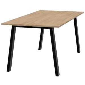 Compton Steel & Oak Dining Table - Image 4