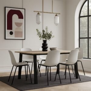 Compton Steel & Oak Dining Table - Image 1