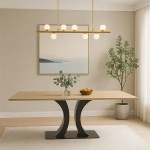 Oxford Steel & Oak Dining Table - Image 4