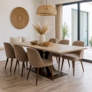 Oxford Steel & Oak Dining Table - Image 3