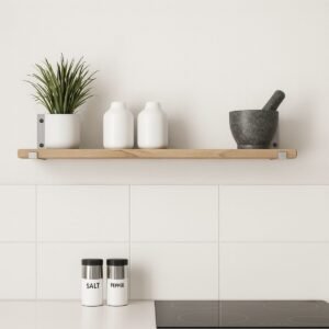 J Shape Brushed Stainless Steel Shelf Bracket - Image 1