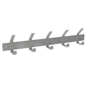 Brushed Stainless Steel Coat Rail With Double Hooks - Image 2