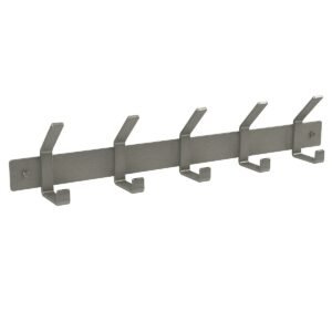 Brushed Stainless Steel Coat Rail With Double Hooks - Image 4