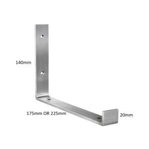 J Shape Brushed Stainless Steel Shelf Bracket - Image 3
