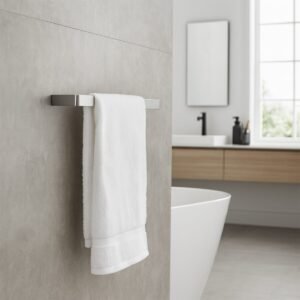 Brushed Stainless Steel Towel Rail - Image 1