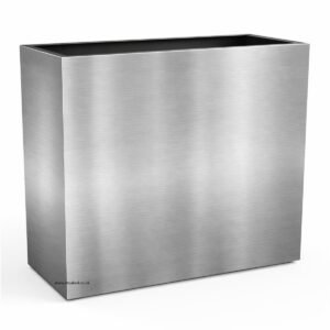 Tall Rectangular Outdoor Stainless Steel Planter - Image 2