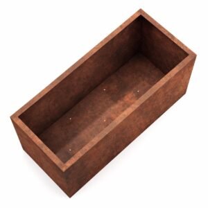 Rectangular Outdoor Corten Steel Planter - Image 3
