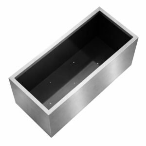 Rectangular Outdoor Stainless Steel Planter - Image 3