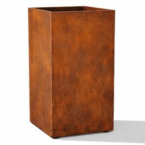 Tall Square Outdoor Corten Steel Planter - Image 2