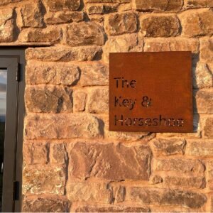 Square Corten Steel House Address Name - Image 3