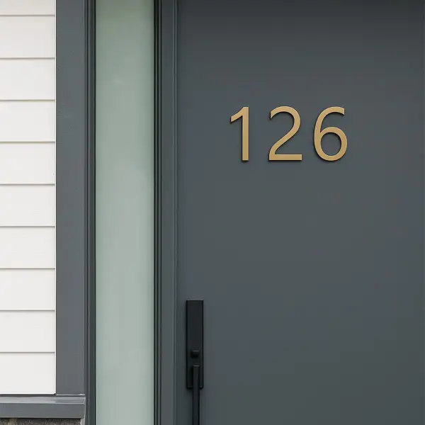 Self adhesive brass door numbers