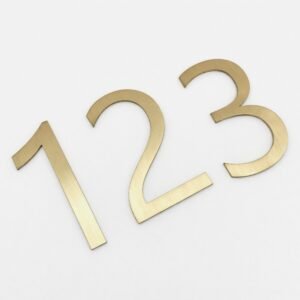 Self Adhesive Brushed Brass House Number or Letter - Image 5