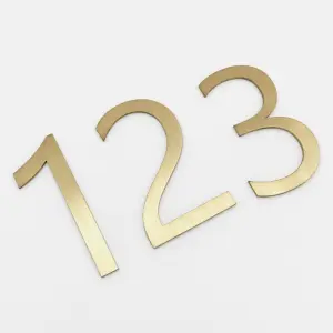 Self Adhesive Brushed Brass House Number or Letter - Image 5