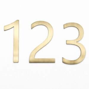 Self Adhesive Brushed Brass House Number or Letter - Image 2
