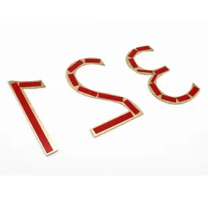 Self Adhesive Brushed Brass House Number or Letter - Image 6