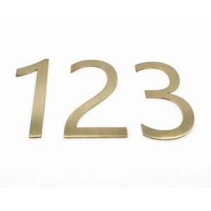 Self Adhesive Brushed Brass House Number or Letter - Image 4
