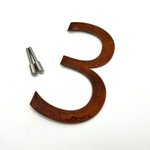 Floating Corten Steel House Number or Letter - Image 3