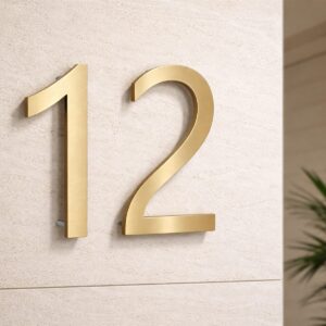 Floating Brass House Number or Letter - Image 1