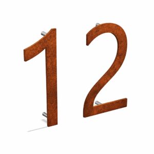 Floating Corten Steel House Number or Letter - Image 2