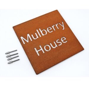 Square Corten Steel House Address Name - Image 11