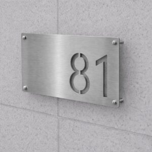 Stainless Steel Rectangle House Address Number Sign - Image 3