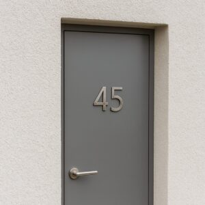 Self Adhesive Brushed Stainless Steel House Number or Letter - Image 1