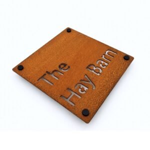 Square Corten Steel House Address Name - Image 6