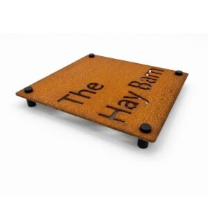 Square Corten Steel House Address Name - Image 7