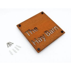Square Corten Steel House Address Name - Image 8