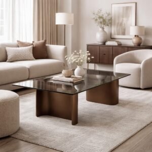 Thames Steel & Glass Coffee Table - Image 1