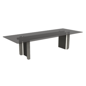 Thames Steel & Glass Dining Table - Image 6