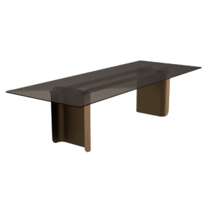 Thames Steel & Glass Dining Table - Image 2