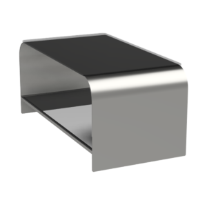 Waterfall Steel & Glass Coffee Table With Shelf - Image 2