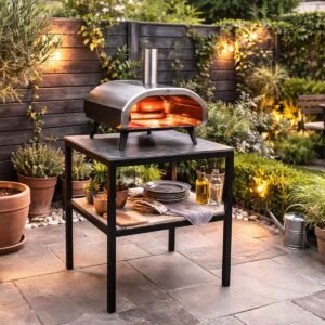 Square Outdoor Kitchen Pizza Oven Table - Image 4