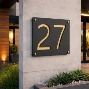 Two Tone House Address Number Sign - Image 1