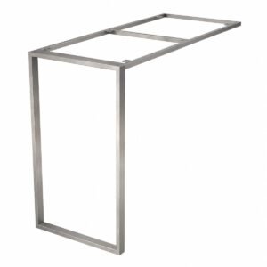 Brushed Stainless Steel Rectangle Shaped Breakfast Bar Leg With Top Support Frame - Image 1