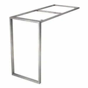 Brushed Stainless Steel Rectangle Shaped Breakfast Bar Leg With Top Support Frame - Image 1