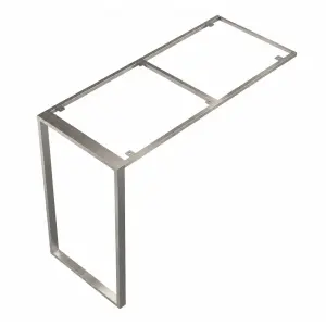 Brushed Stainless Steel Rectangle Shaped Breakfast Bar Leg With Top Support Frame - Image 3