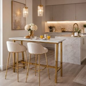 A Shaped Breakfast Bar Height Table Base With Top Support Frame - Image 2