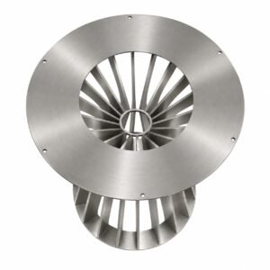 Brushed Stainless Steel Curved Soho Round Dining Table Base - Image 3