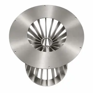 Brushed Stainless Steel Curved Soho Round Dining Table Base - Image 3