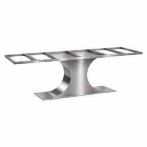 Brushed Stainless Steel Regent Dining Table Base For Stone Top - Image 1