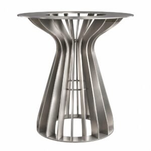 Brushed Stainless Steel Curved Soho Round Dining Table Base - Image 1