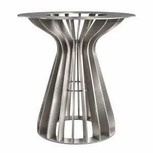 Brushed Stainless Steel Curved Soho Round Dining Table Base - Image 1