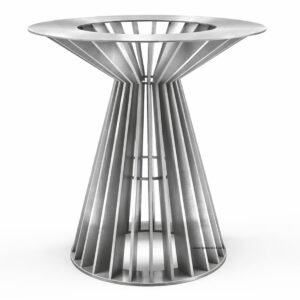 Brushed Stainless Steel Soho Round Dining Table Base - Image 1
