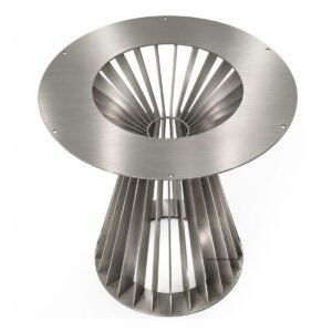 Brushed Stainless Steel Soho Round Dining Table Base - Image 3